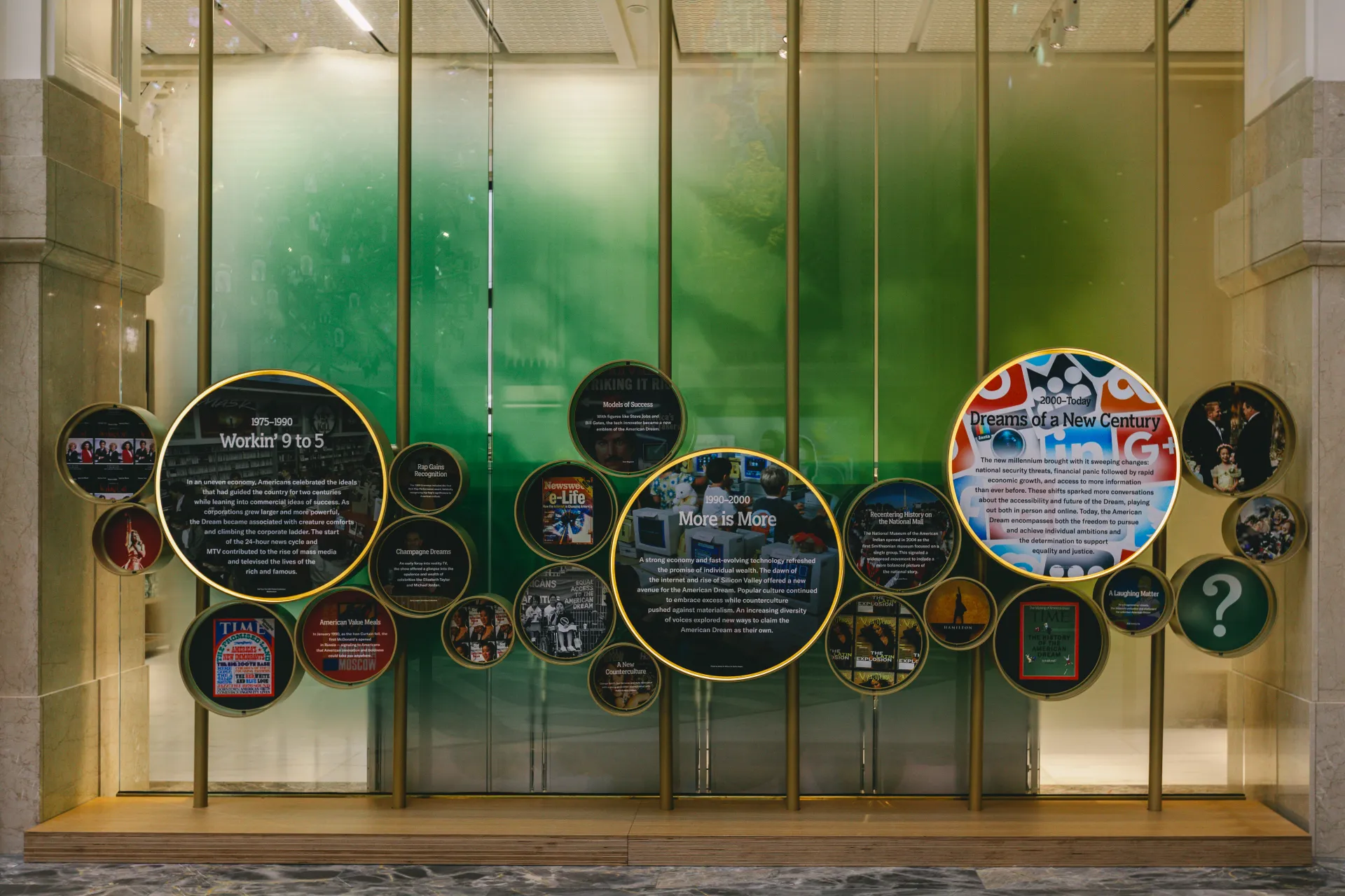 Timeline of the American Dream Exhibit at The Center