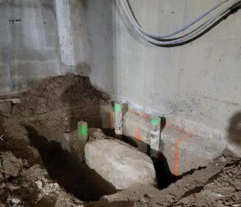 Unearthing a former foundation