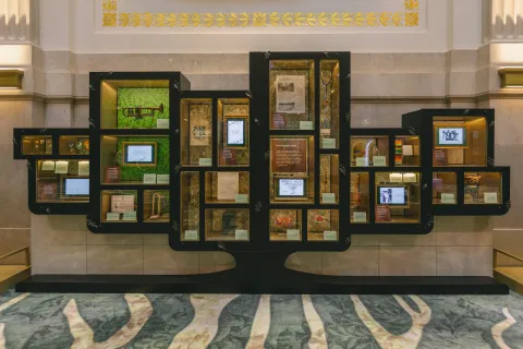 A photo of the cabinet in the Hall of Generations 